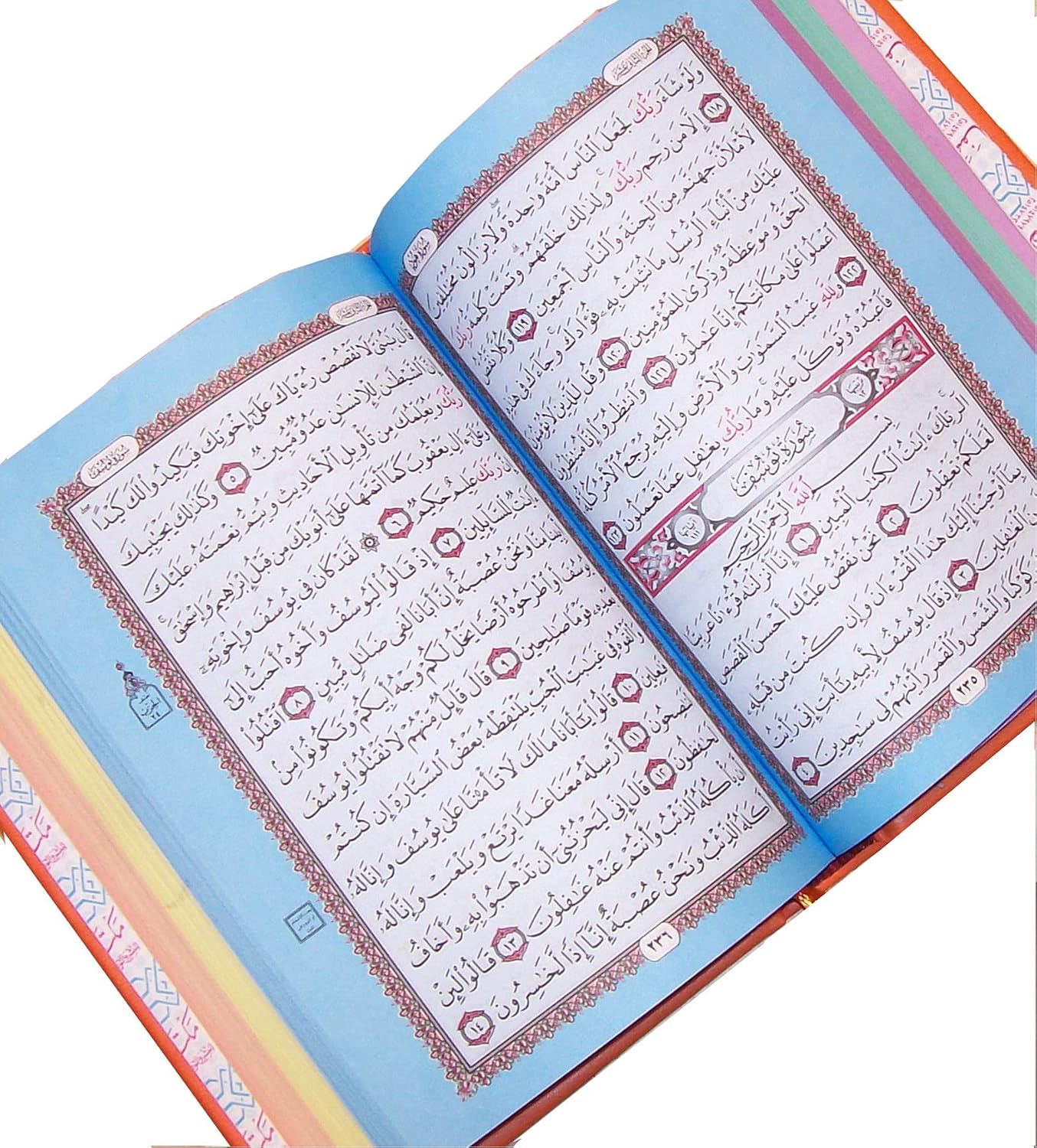 The Holy Quran - Elegant Sky Blue Embossed Edition 14X20 SIZE قران الكريم