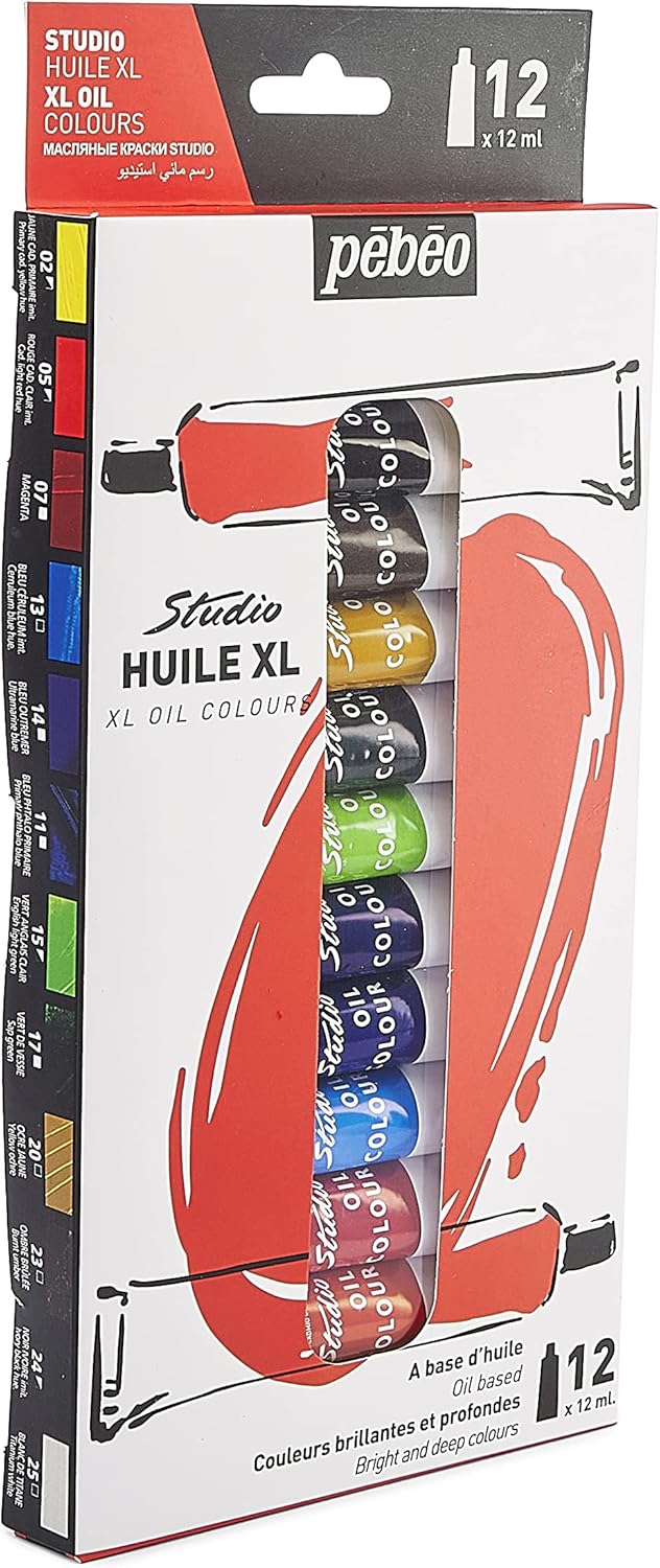 OIL COLOR SET HUILE XL ( BRAND PEBEO ) STUDIO 12 COLORS 12ML