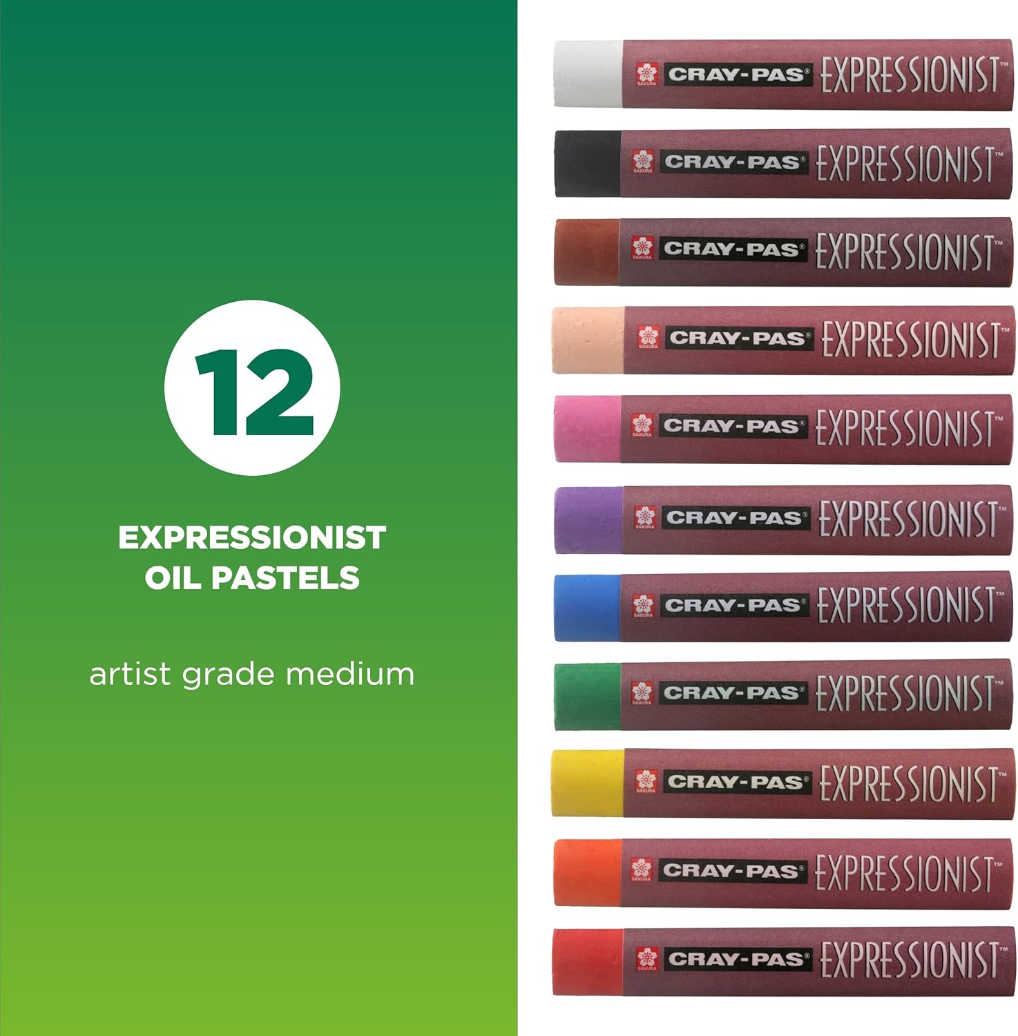 OIL PASTEL ( BRAND CRAY-PAS ) EXPRESSIONIST EXTRA FINE QUALITY 12 COLORS