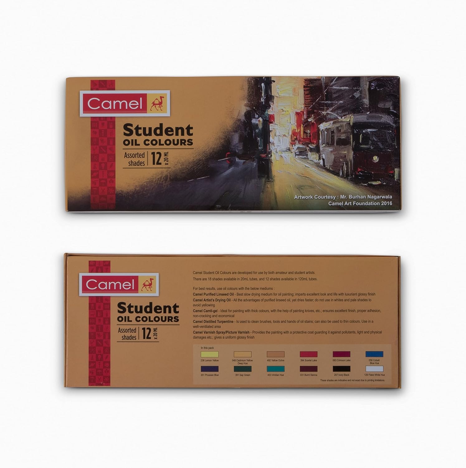 STUDENT OIL PAINT ( BRAND CAMEL ) 20ML 12SHADES