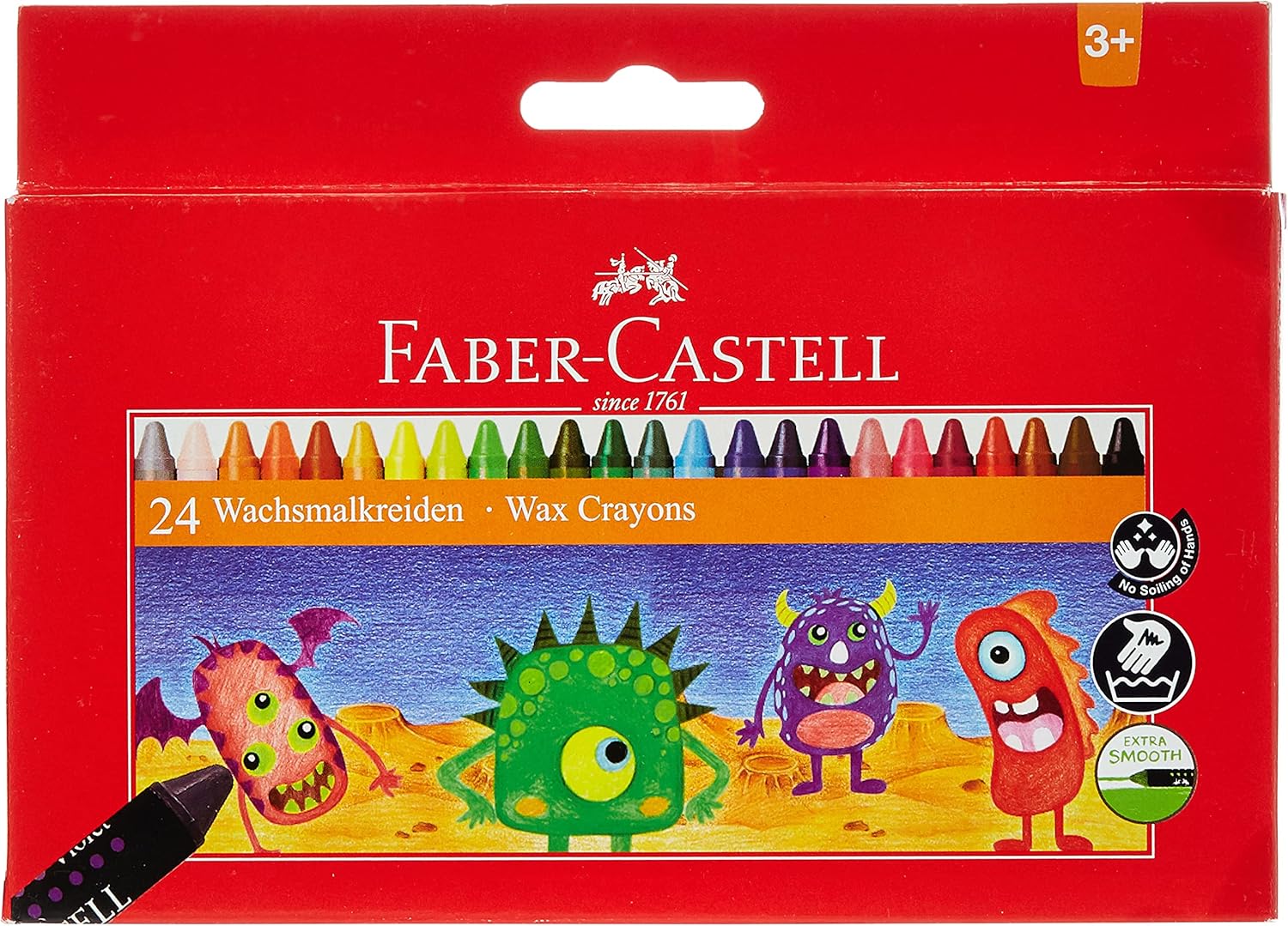 WAX CRAYONS 24 COLORS ( BRAND FABER CASTELL )