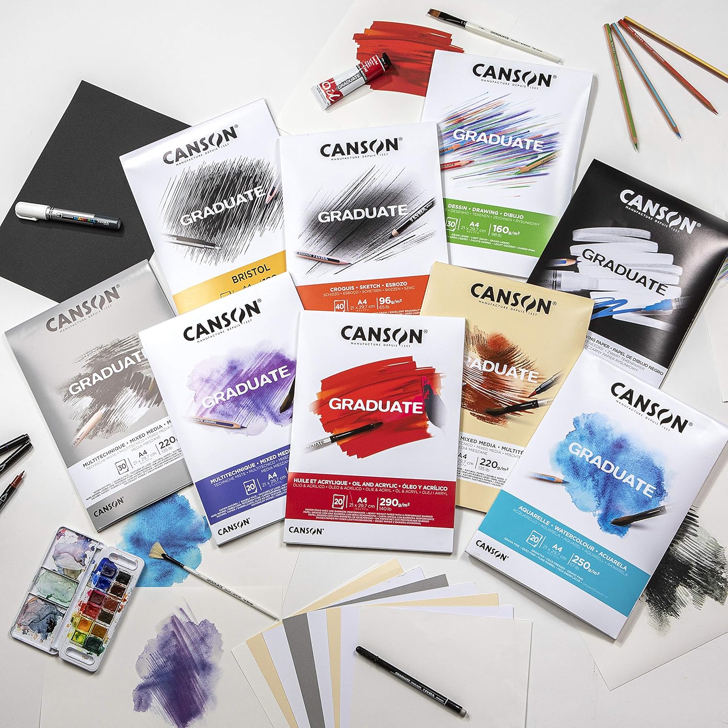 SKETCHBOOK ( BRAND CANSON ) GRADUATE DRAWING A5 SIZE 30 SHEETS 160GSM