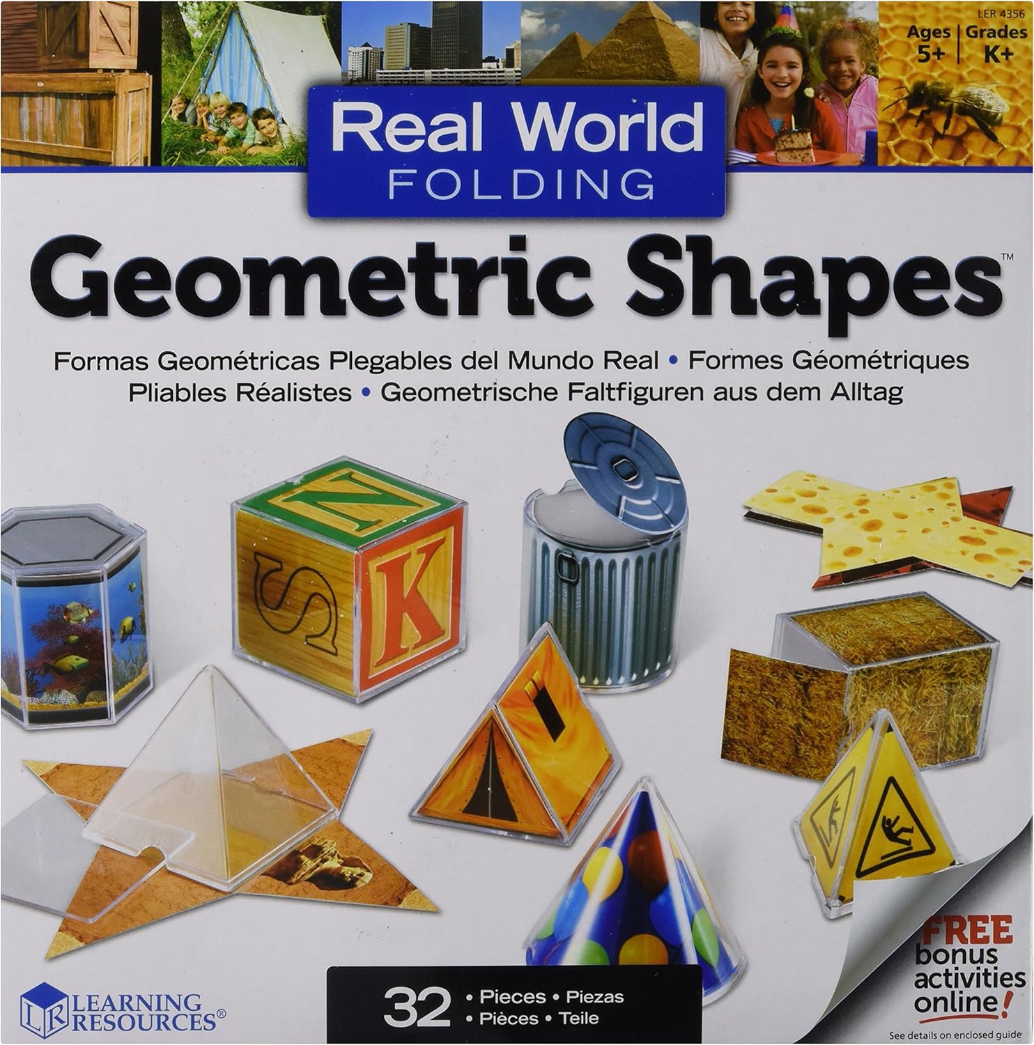 Learning Resources LER4356 Real World Folding Geometric Shapes (32 Pieces)