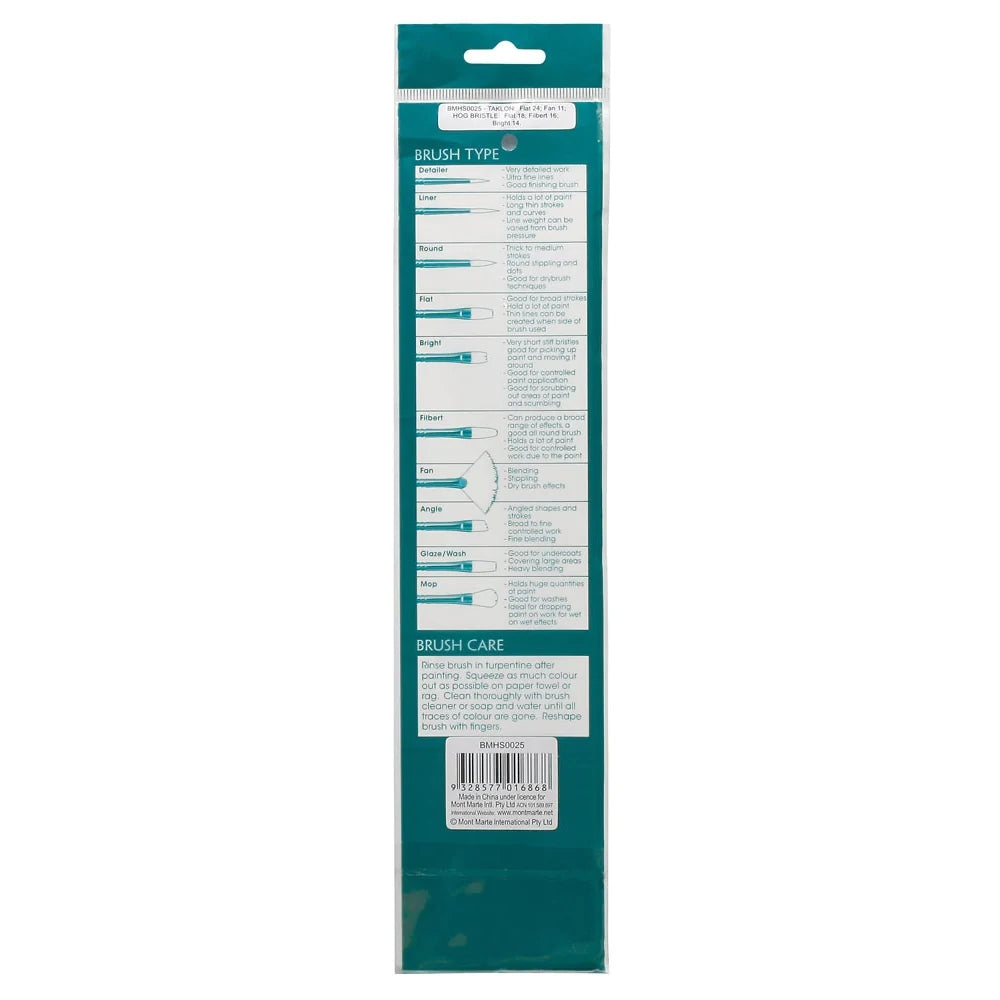 OIL BRUSH SET GALLERY SERIES ( BRAND MONT MARTE ) 5 PCS