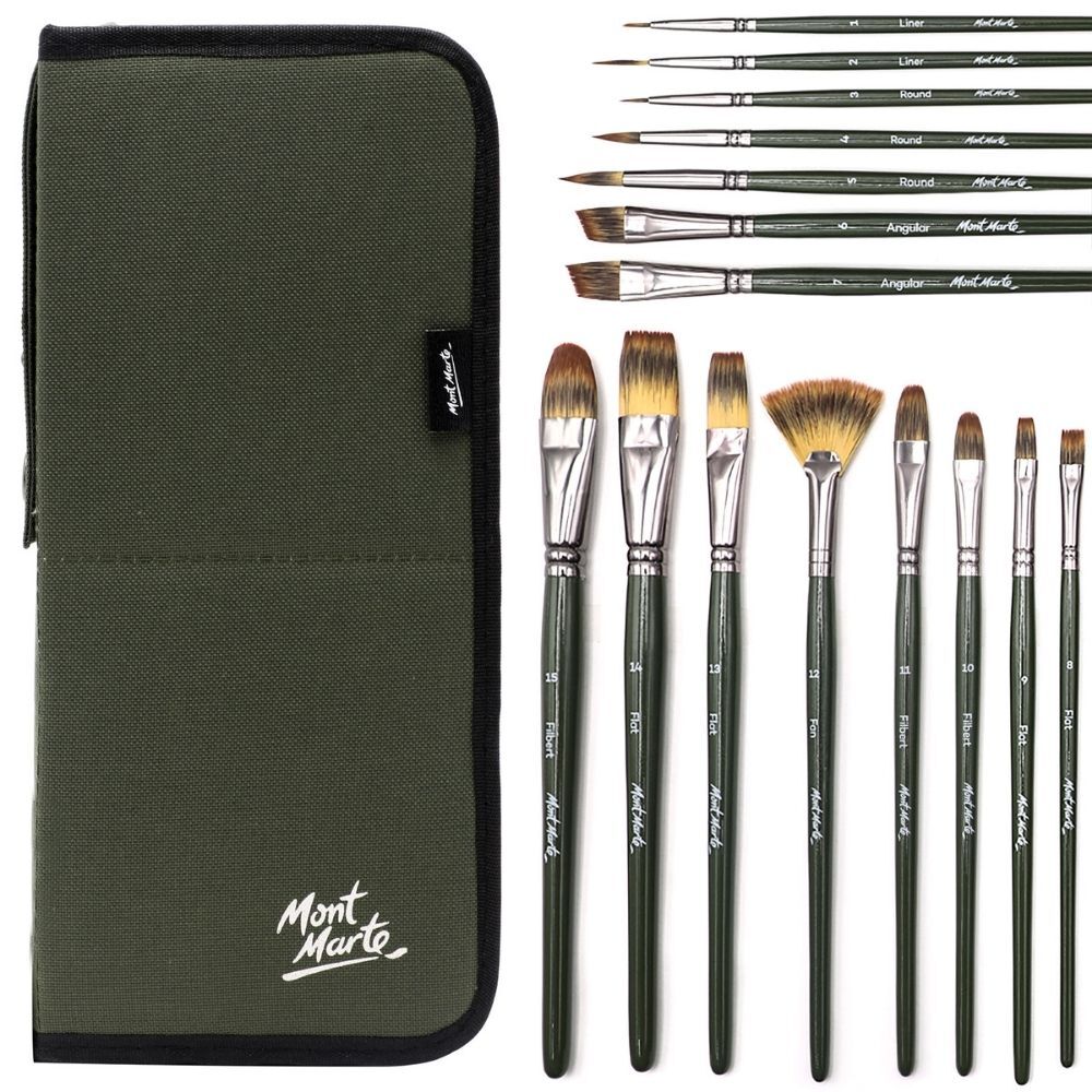 PAINT BRUSH SET 12pcs TAKLON ( BRAND MONT MARTE )