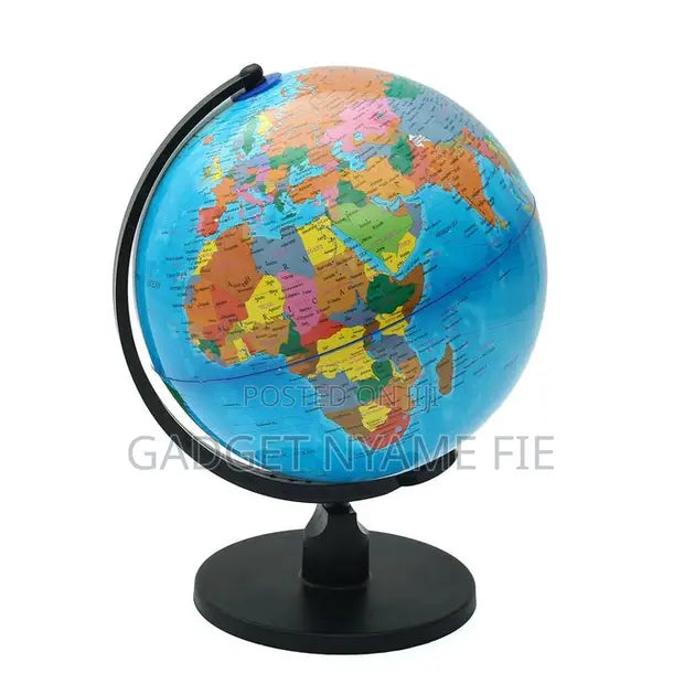 EDUCATIONAL ROTATING WORLD GLOBE MAP WITH STAND