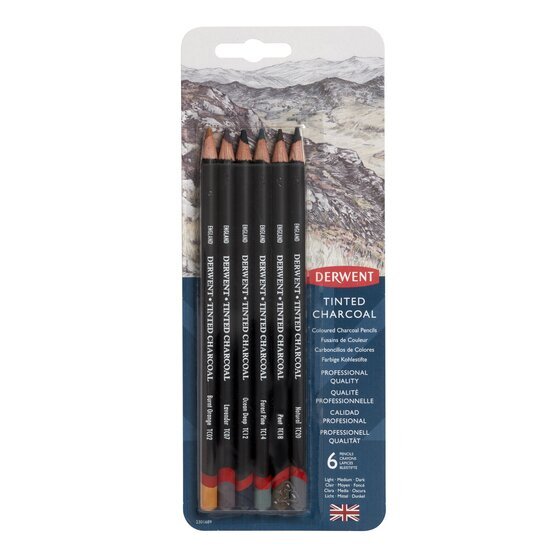 TINTED CHARCOAL ( BRAND DERWENT ) 6 DIFFERENT COLORS