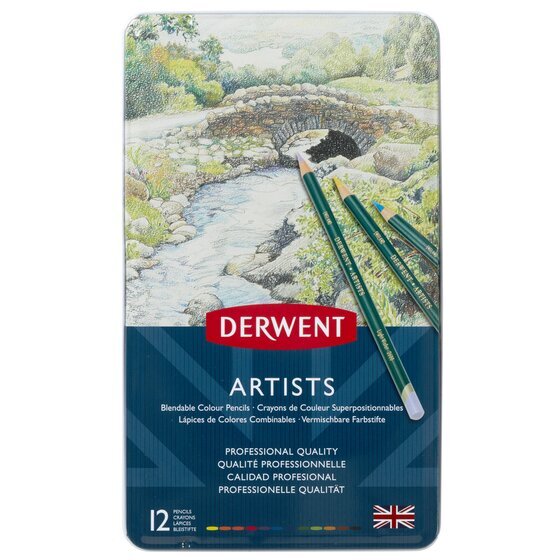 COLORED PENCIL ( BRAND DERWENT ) TIN OF 12