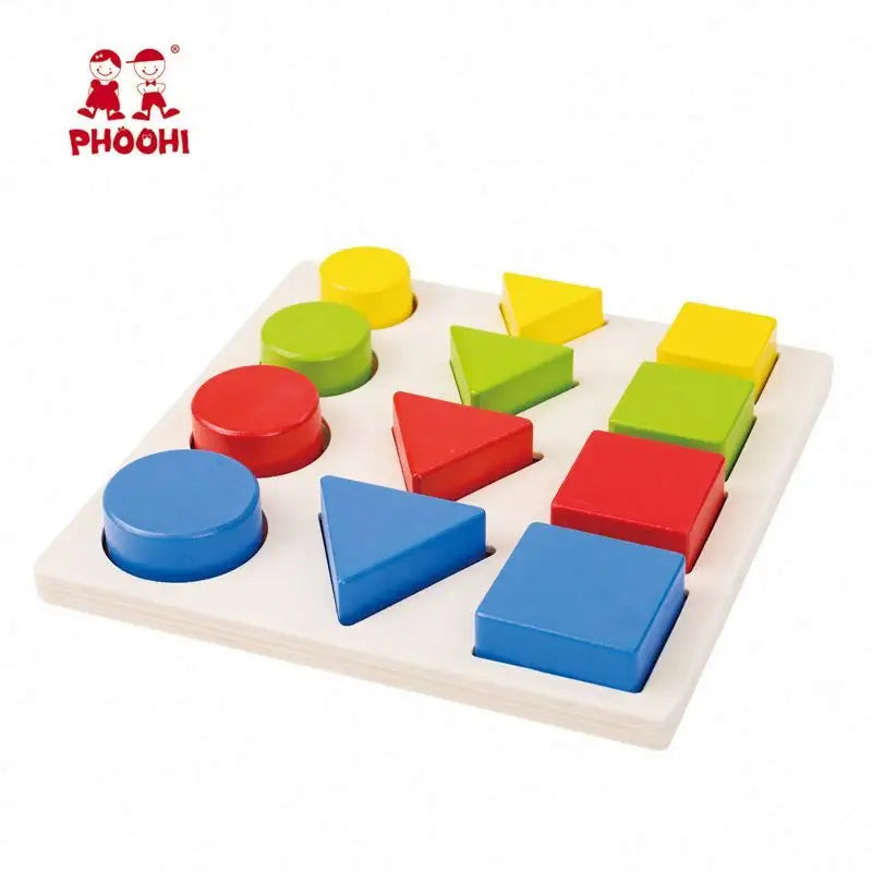 EDUCATIONAL TOYS WOODEN BLOCKS SHAPE SORTING AND COLORS
