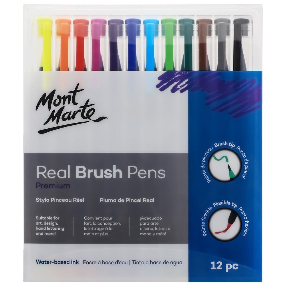 REAL BRUSH PENS ( BRAND MONT MARTE ) 12PCS