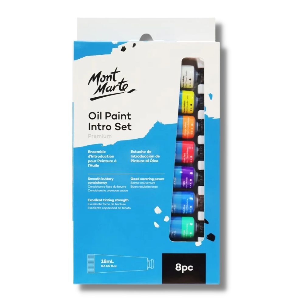 OIL PAINT INTRO SET PREMIUM ( BRAND MONT MARTE ) 8PCS 18ML
