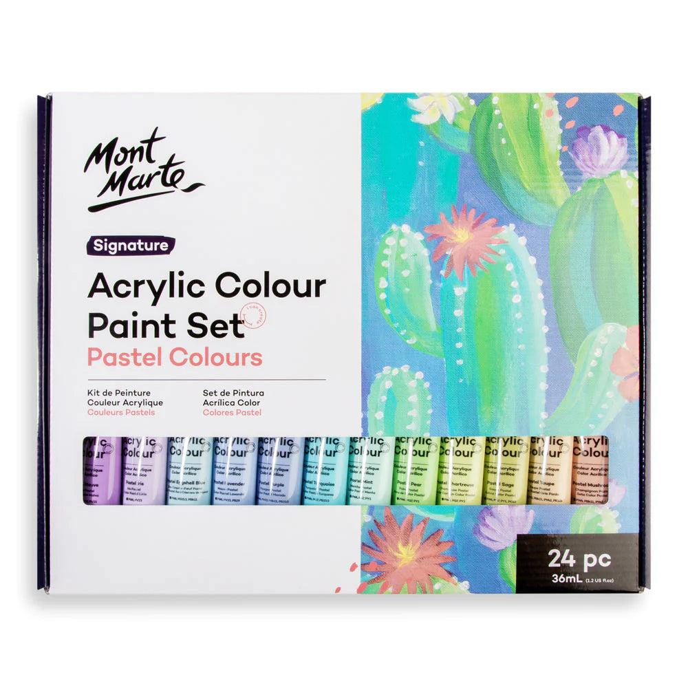 ACRYLIC COLOR PAINT SET ( BRAND MONT MARTE ) 24TUBES SET