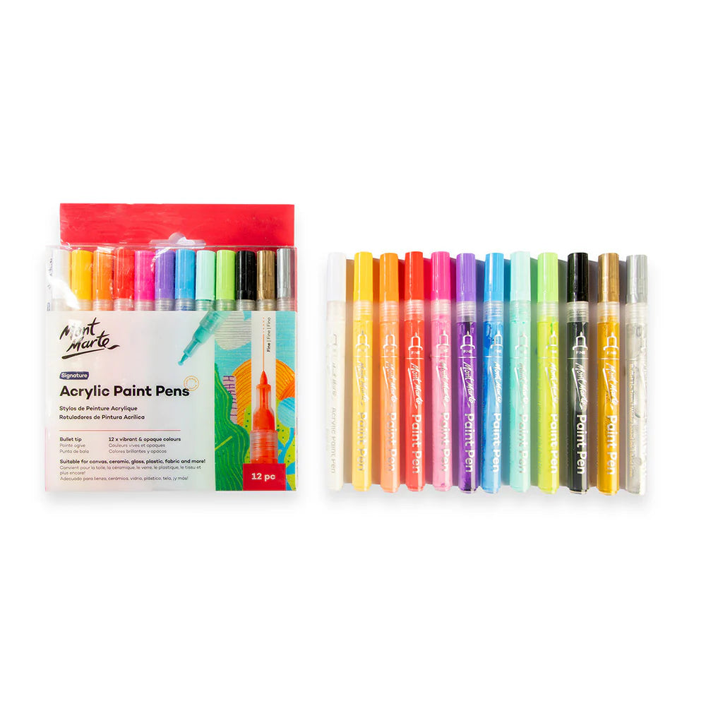 ACRYLIC PAINT PENS ( BRAND MONT MARTE ) SIGNATURE 12 COLORS