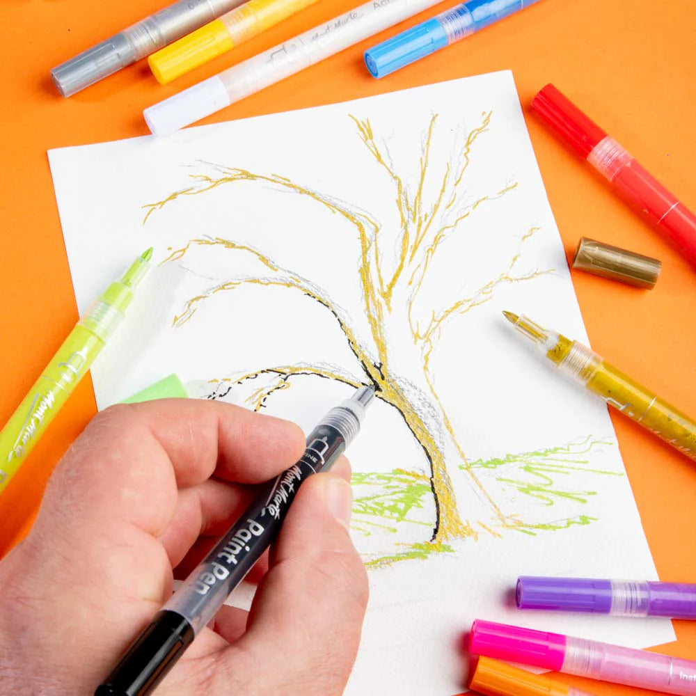 ACRYLIC PAINT PENS ( BRAND MONT MARTE ) SIGNATURE 12 COLORS