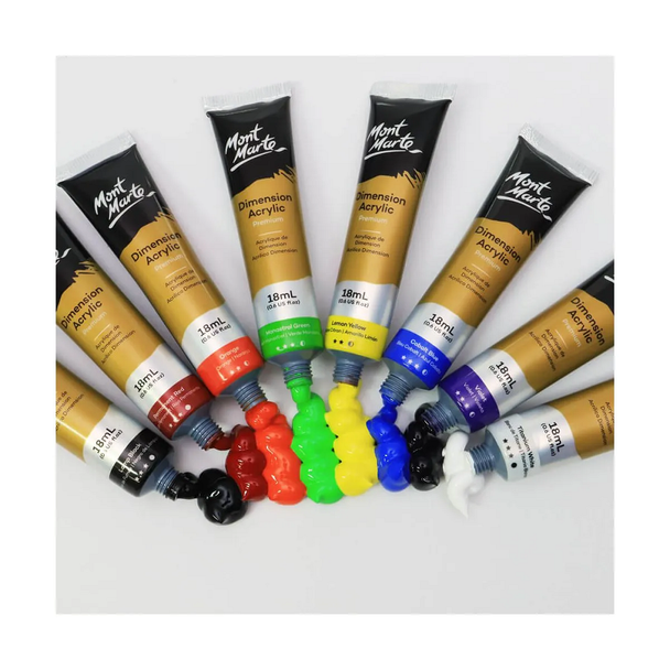PREMIUM DIMENSION ACRYLIC PAINT SET ( BRAND MONT MARTE ) 8PCS 18ML