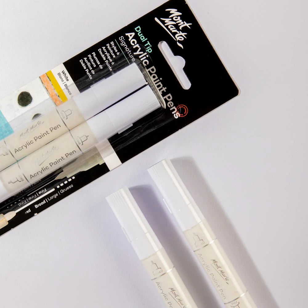 ACRYLIC PAINT PENS WHITE COLOR ( BRAND MONT MARTE ) 2 PCS