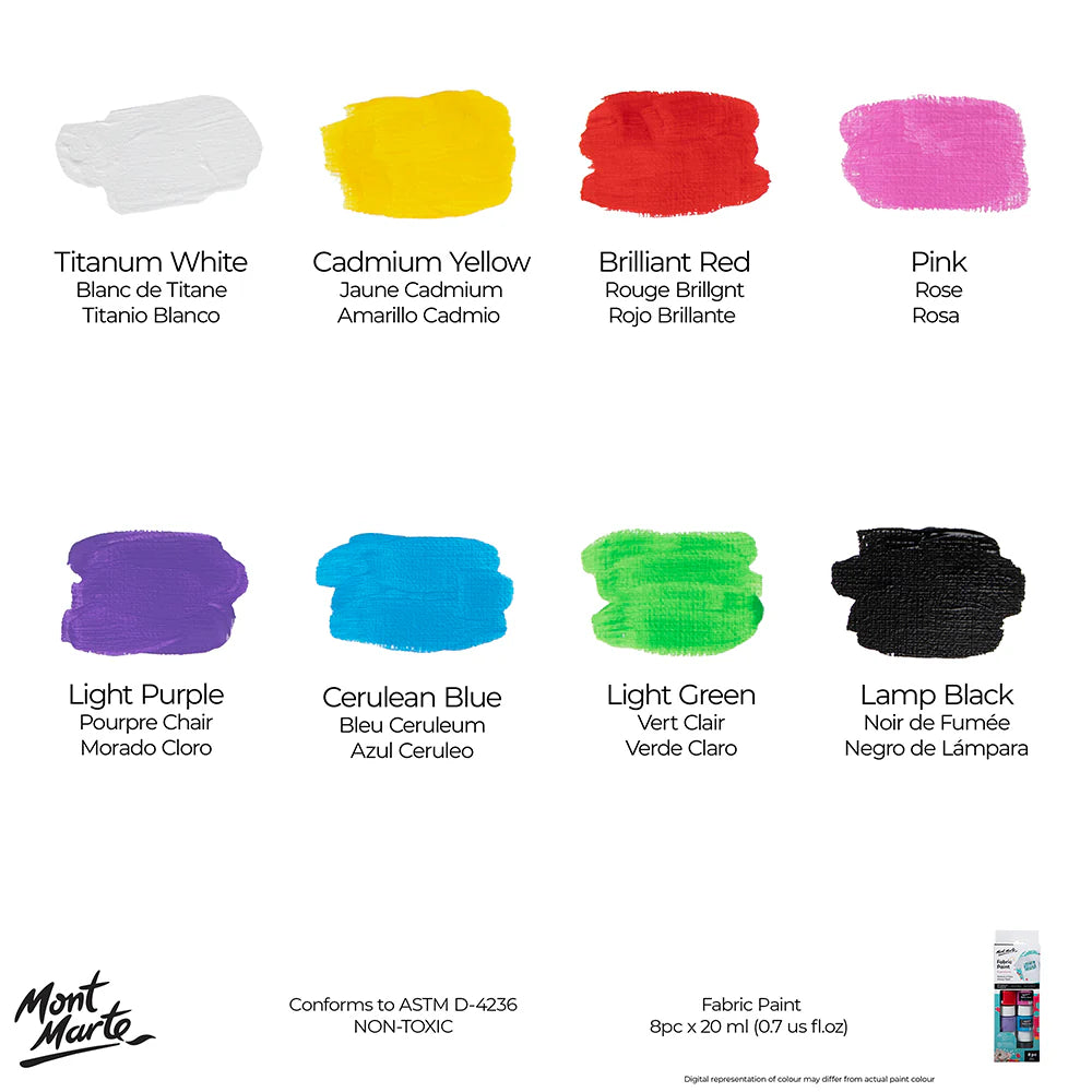 FABRIC PAINT SET ( BRAND MONT MARTE ) SIGNATURE 8PCS 20ML