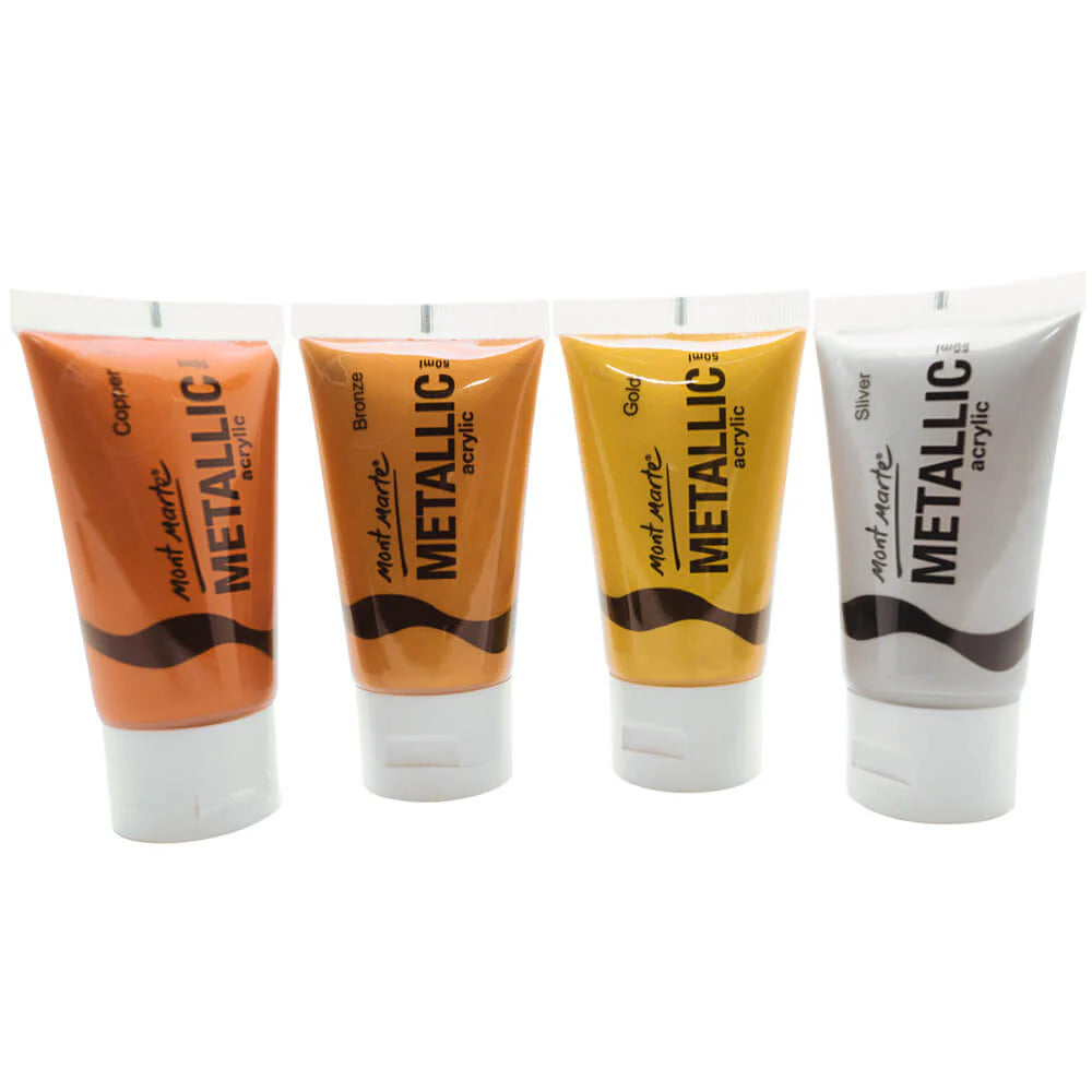 ACRYLIC PAINT SET METALLIC ( BRAND MONT MARTE ) 4PCS