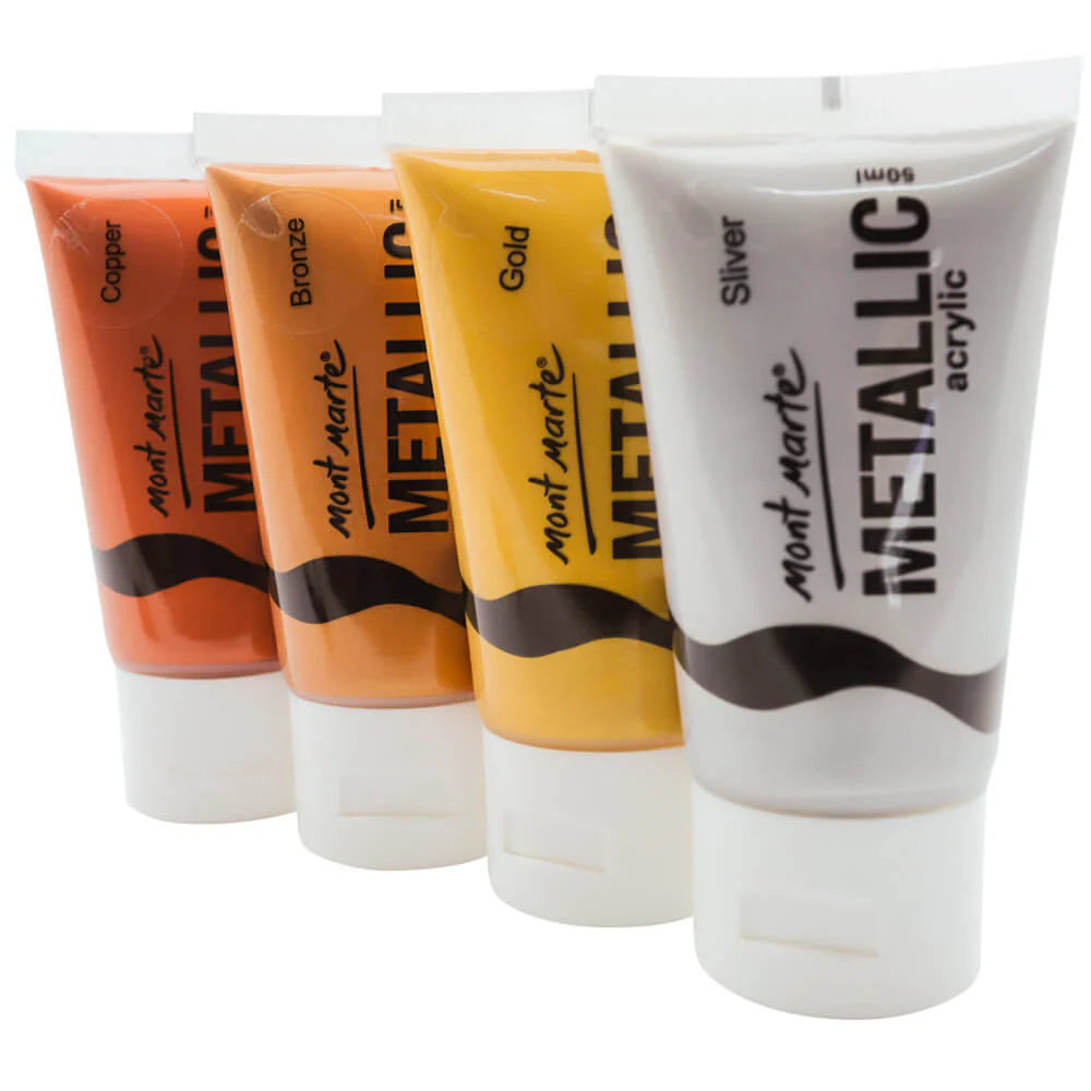 ACRYLIC PAINT SET METALLIC ( BRAND MONT MARTE ) 4PCS