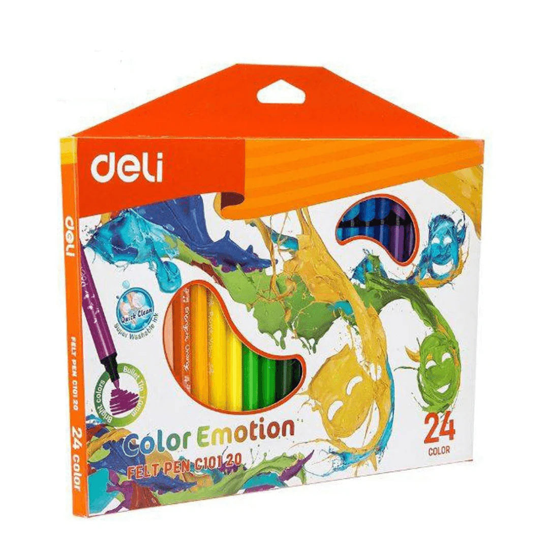 FELT PEN ( BRAND DELI ) 24 COLORS