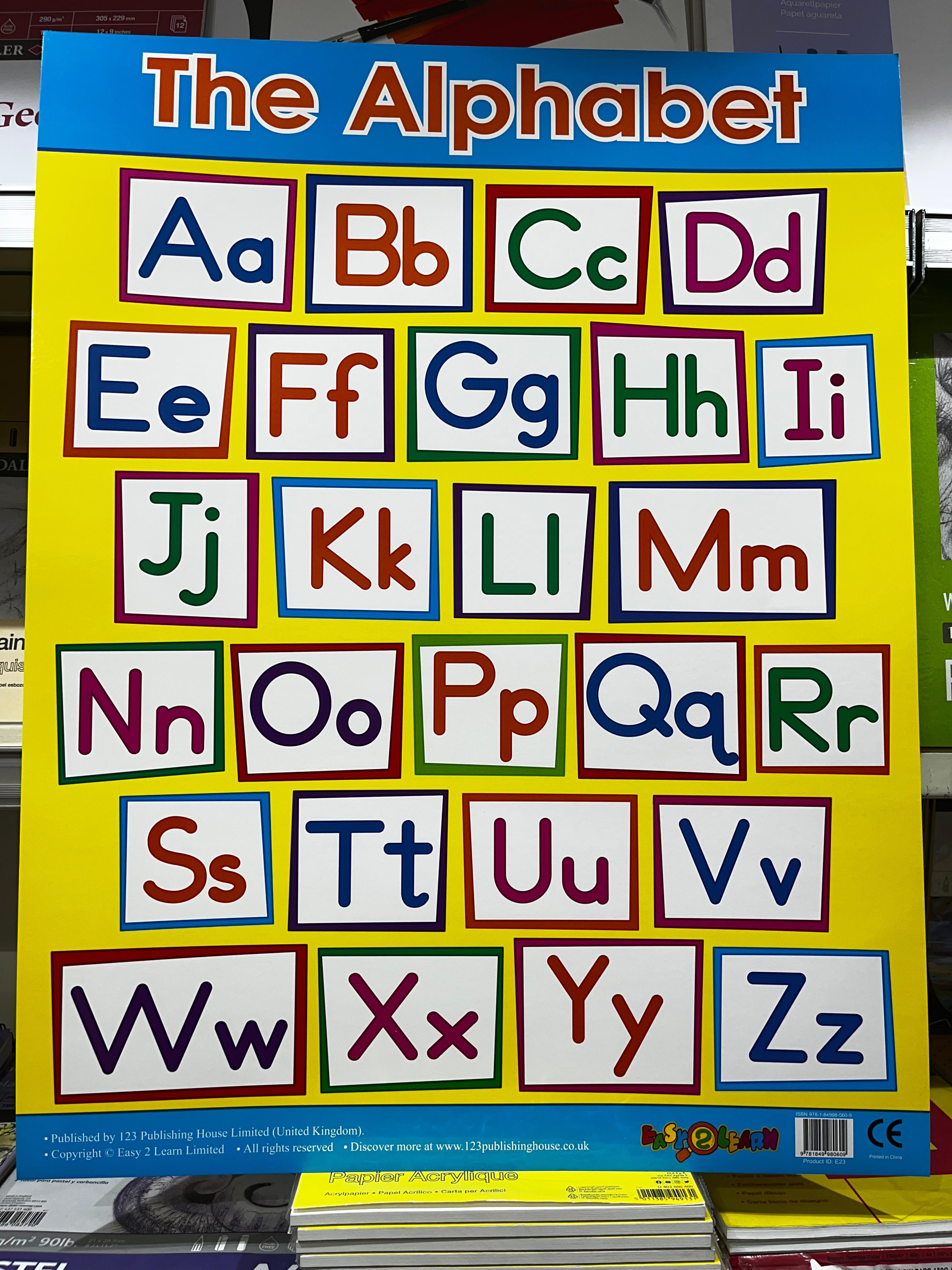 ENGLISH CHART BOARD - THE ALPHABET ID ( E23)