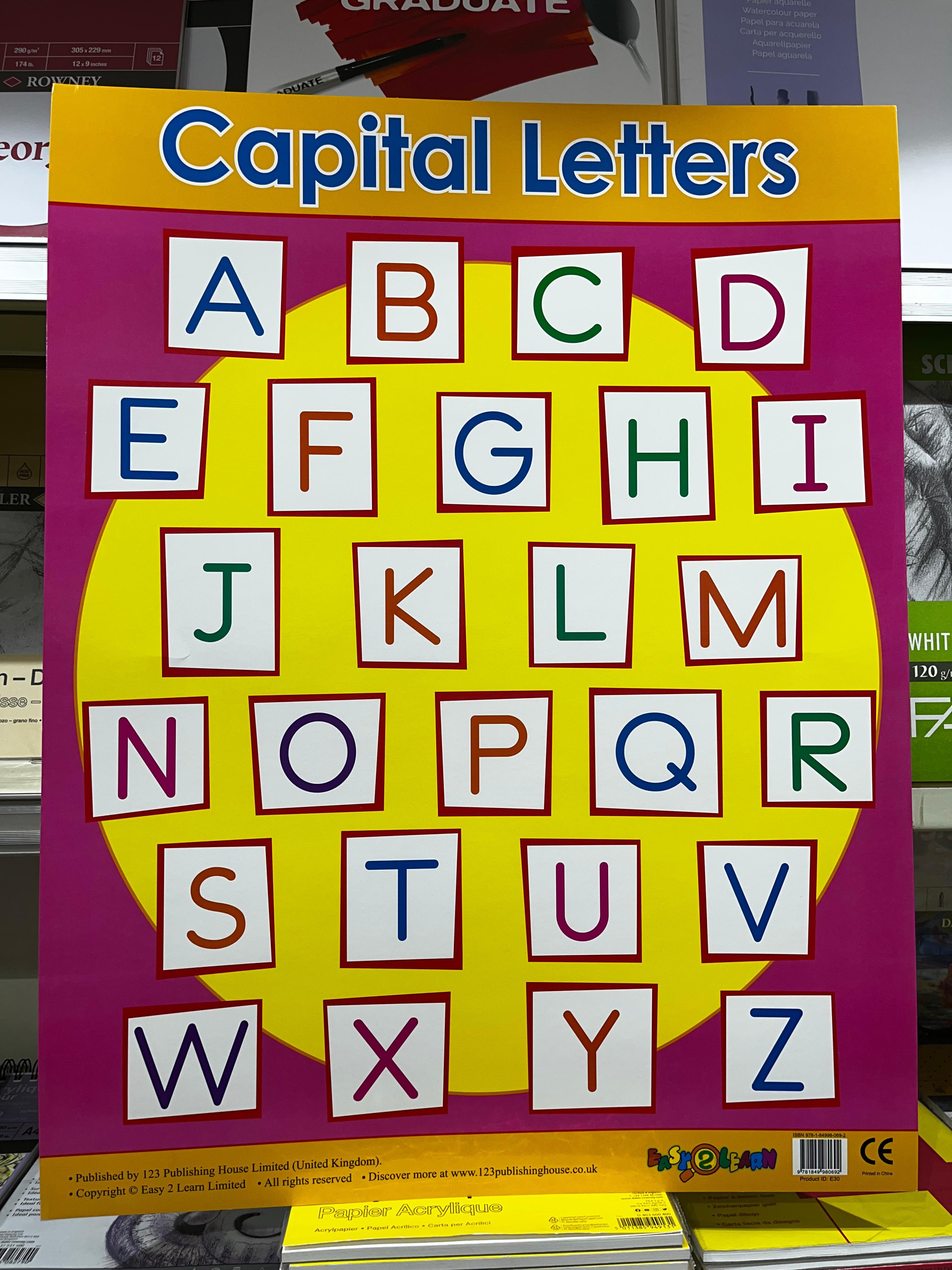 ENGLISH CHART BOARD - CAPITAL LETTERS ID (E30)