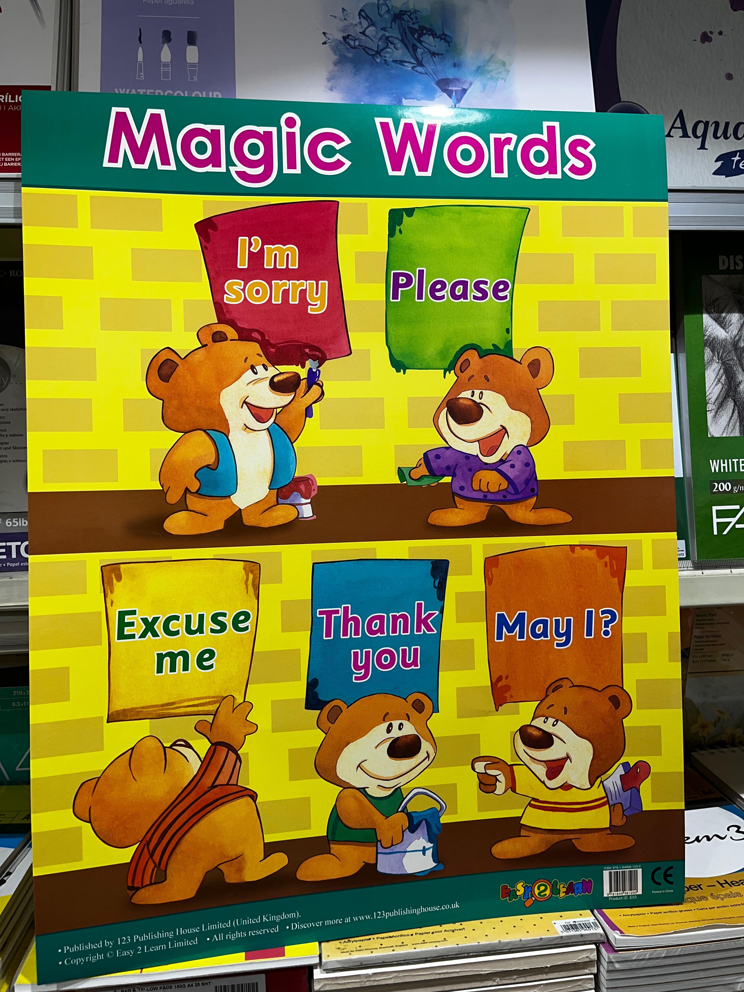ENGLISH CHART BOARD - MAGIC WORDS ID (E53)