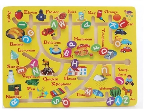 Wooden Activity ABC Maze Puzzle