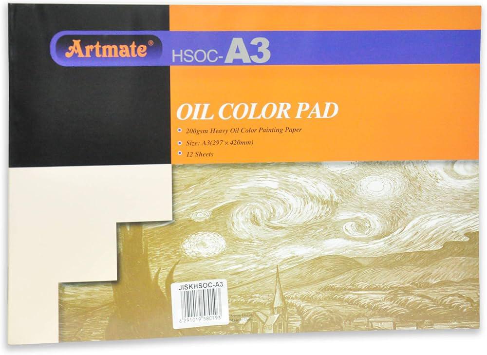 OIL COLOR PAD ( BRAND ARTMATE ) ART CANVAS HEAVY PAINTING PAPER A3 SIZE 12 SHEETS