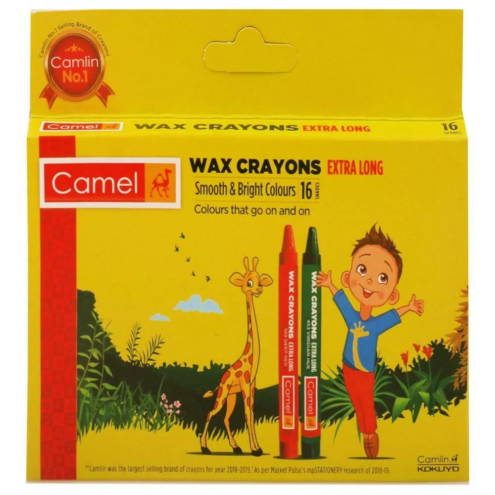 WAX CRAYON EXTRA LONG ( BRAND CAMEL ) 16COLORS