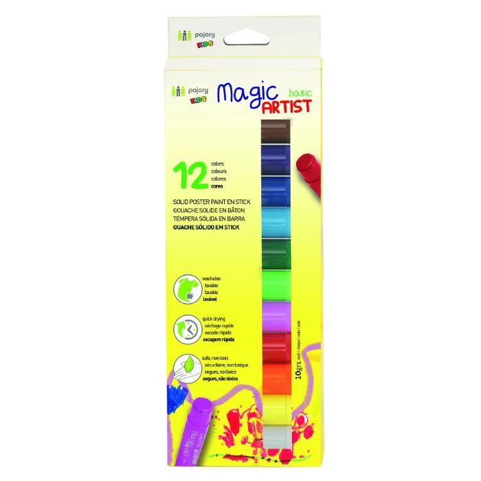 POSTER PAINT SOLID STICK ( BRAND MAGIC ARTIST ) 12 COLORS