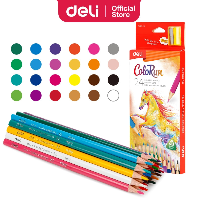 COLORED PENCIL 24PCS ( BRAND DELI C00320 )