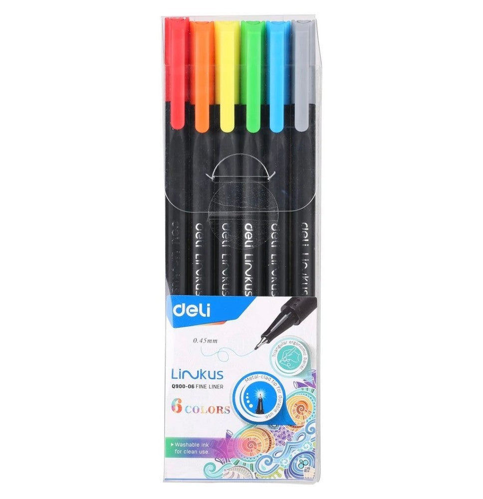 FINELINER COLOR ( BRAND DELI ) 6 COLORS