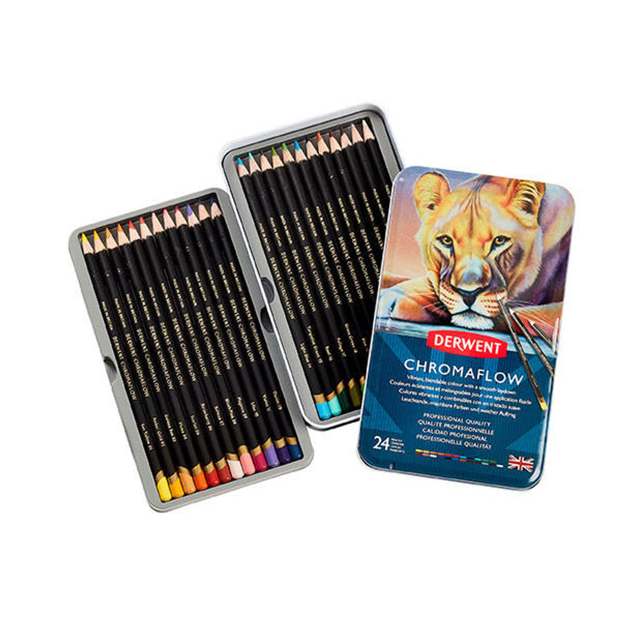 COLORED PENCIL ( BRAND DERWENT ) CHROMAFLOW FOR PROFESSIONAL ARTIST 24PCS