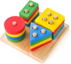 4 PIECES WOODEN SHAPE SORTER