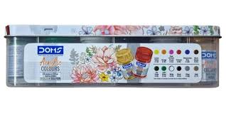 ACRYLIC COLORS 12shades X 15ml INCLUDES GOLD AND SILVER ( BRAND DOMS )