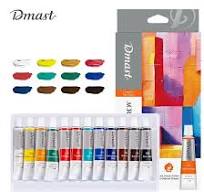 ACRYLIC COLOR 12 SHADES IN 12ML TUBE ( BRAND DMAST )