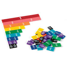 MATH PLASTIC RAINBOW FRACTION TILES 51PCS
