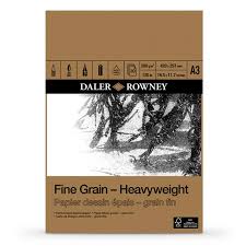 SKETCHBOOK FINE GRAIN - HEAVYWEIGHT A3 PAD 200GSM ( BRAND DALER ROWNEY )