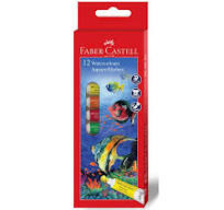 WATERCOLOR AQUARELLE 12shades X 9ml ( BRAND FABER CASTELL )