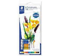 ACVRYLIC PAINT COLOR 12shades X 12ml ( BRAND STAEDTLER )