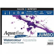 A4 WATERCOLOR PAD AQUAFINE TEXTURE JUMBO ( BRAND DALER ROWNEY )