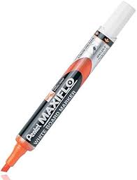 Pentel Mwl6 Maxiflo Chisel Tip White Board Marker, Orange