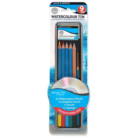 SIMPLY WATERCOLOR PENCILS 9PCS ( BRAND DALER ROWNEY )