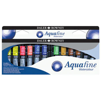 AQUAFINE WATERCOLOR ( BRAND DALER ROWNEY ) SET 12 X 8ML TUBES