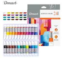 ACRYLIC COLOR 24shades 12ml in tube ( BRAND DMAST )