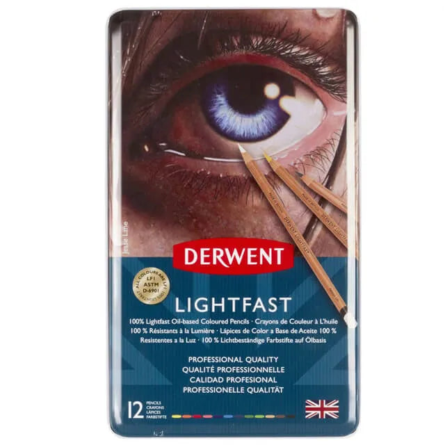 COLORED PENCIL ( BRAND DERWENT ) LIGHTFAST PROFESSIONAL USE 12PCS