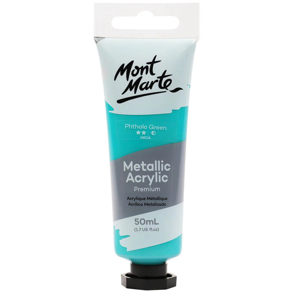 ACRYLIC PAINT PREMIUM METALLIC COLORS ( BRAND MONT MARTE ) 50ML