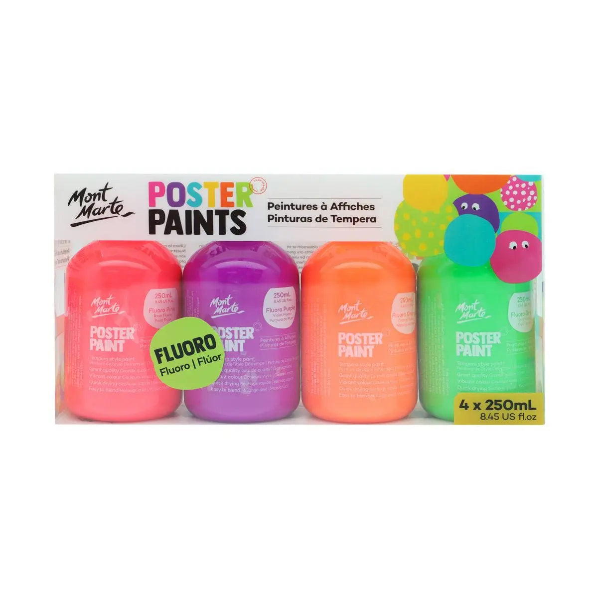 FLOURO POSTER PAINT ( MONT MARTE ) 4 COLORS