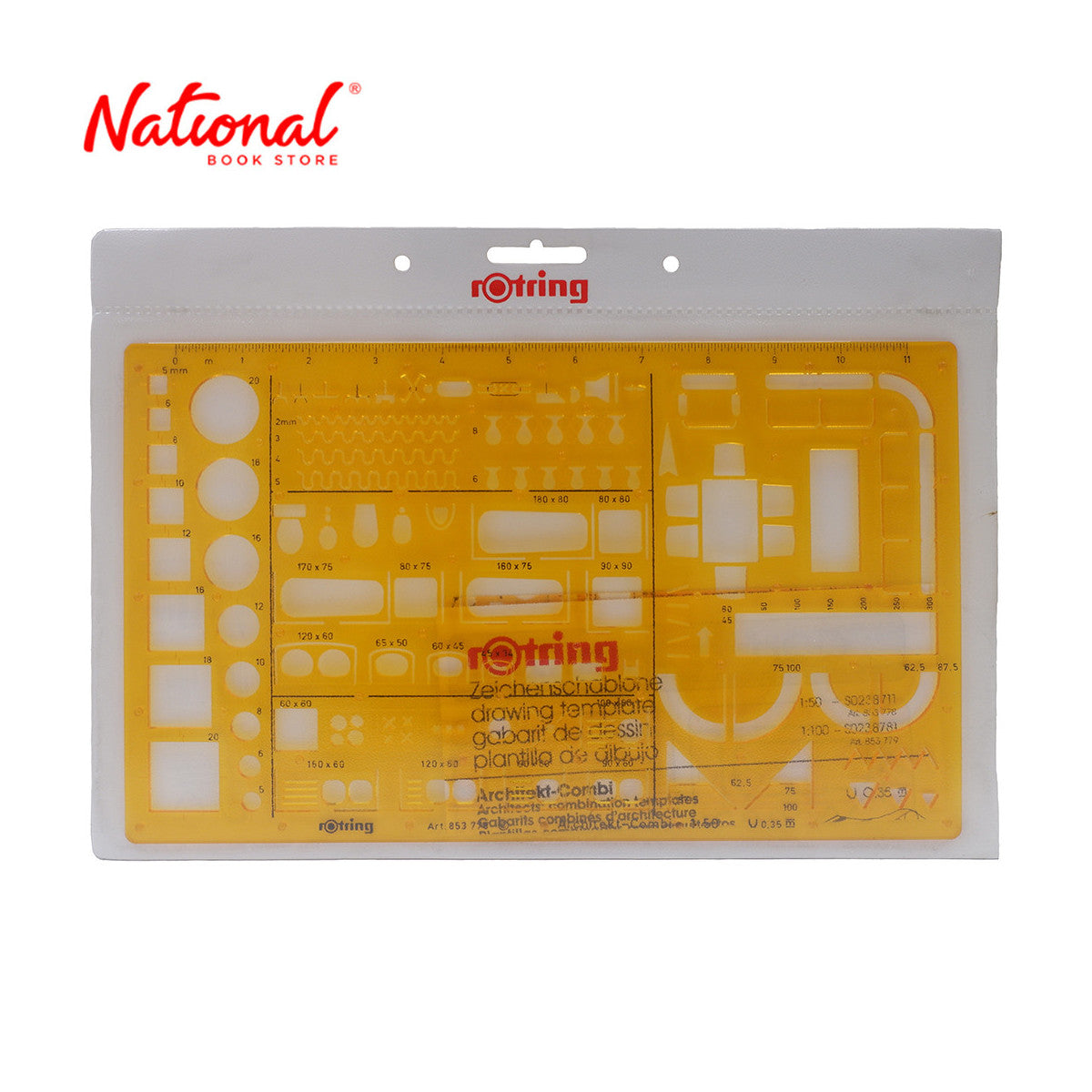 rotring Architect combination Template 1:50/1:100 drawing tools ruler